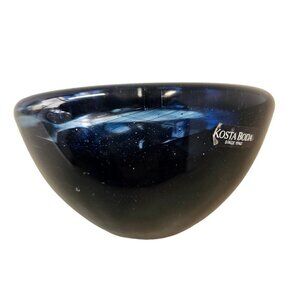 Kosta Boda Cobalt Blue Votive Candle Holder Anna Atoll Swedish Art Glass Vintage